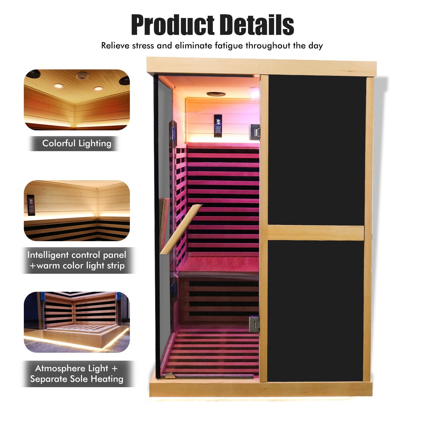 Double person V-shaped far infrared sauna room