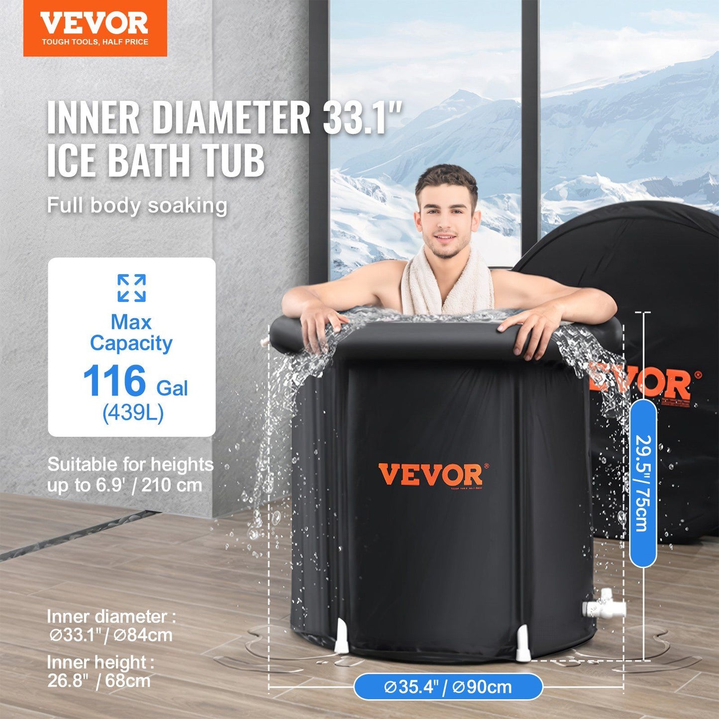 VEVOR Ice Bath Tub for Cold Water Therapy