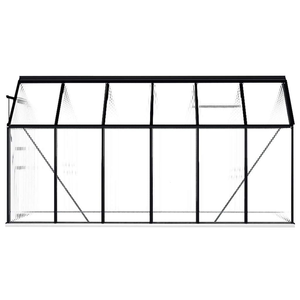 Greenhouse with Base Frame Anthracite Aluminum 75.7 ft²