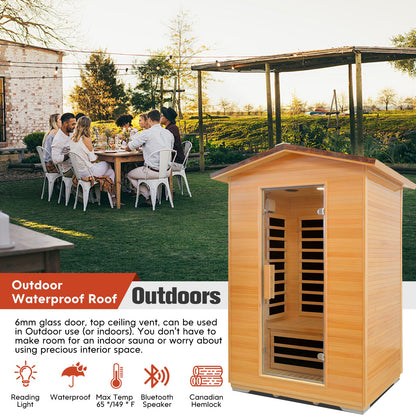 Double Abies Wood Outdoor Sauna Room