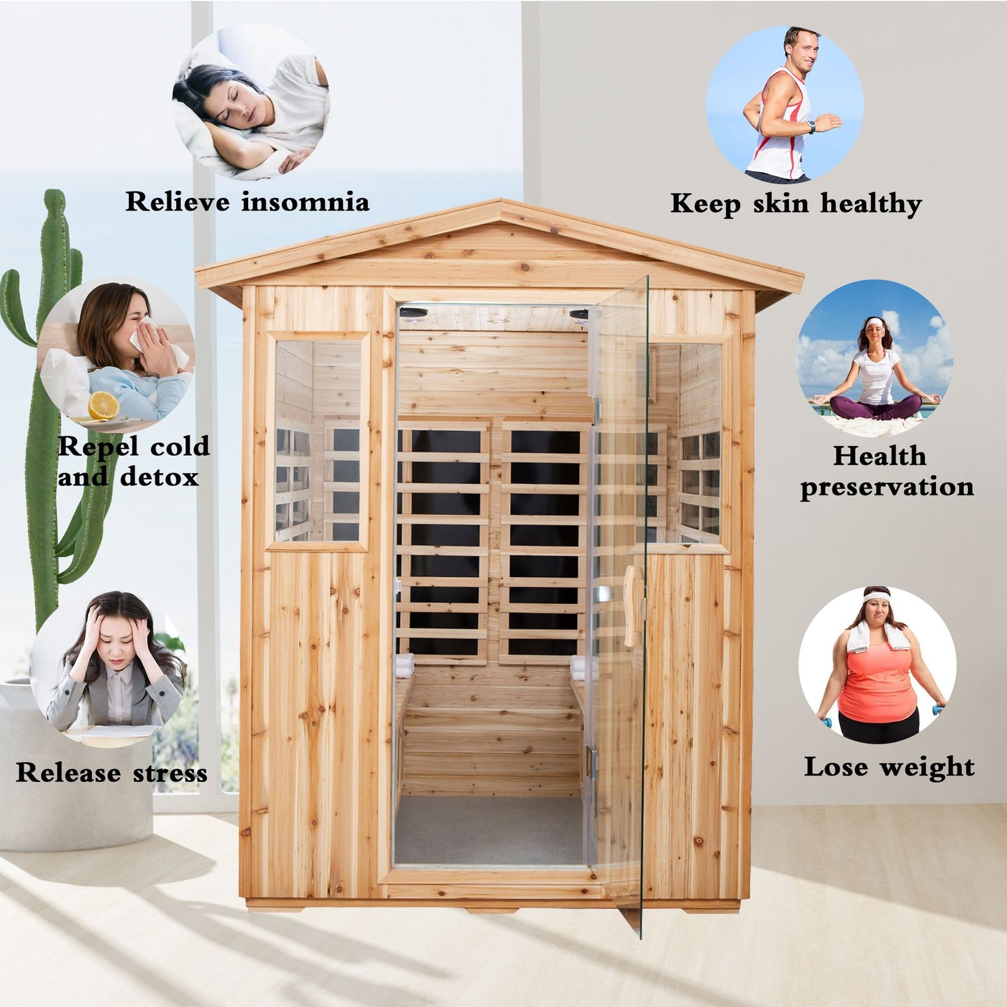 Four person Infrared Outdoor Sauna Room