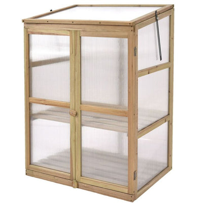 30 x 22 x 43 Inch Garden Portable Wooden Greenhouse