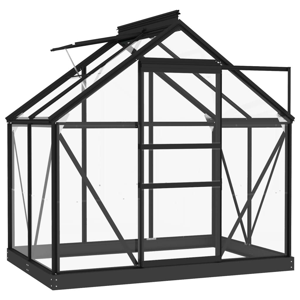 Glass Greenhouse Anthracite 61"x40.6"x75.2" Aluminum