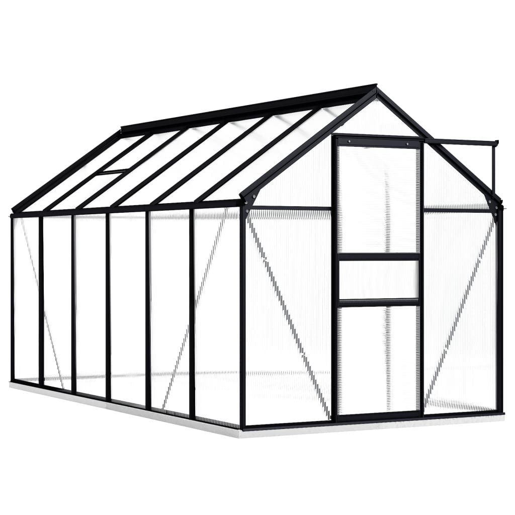 Greenhouse with Base Frame Anthracite Aluminum 75.7 ft²