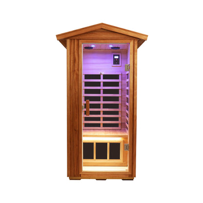 One Person Outdoor Okoume Wood Far Infrared Sauna Room