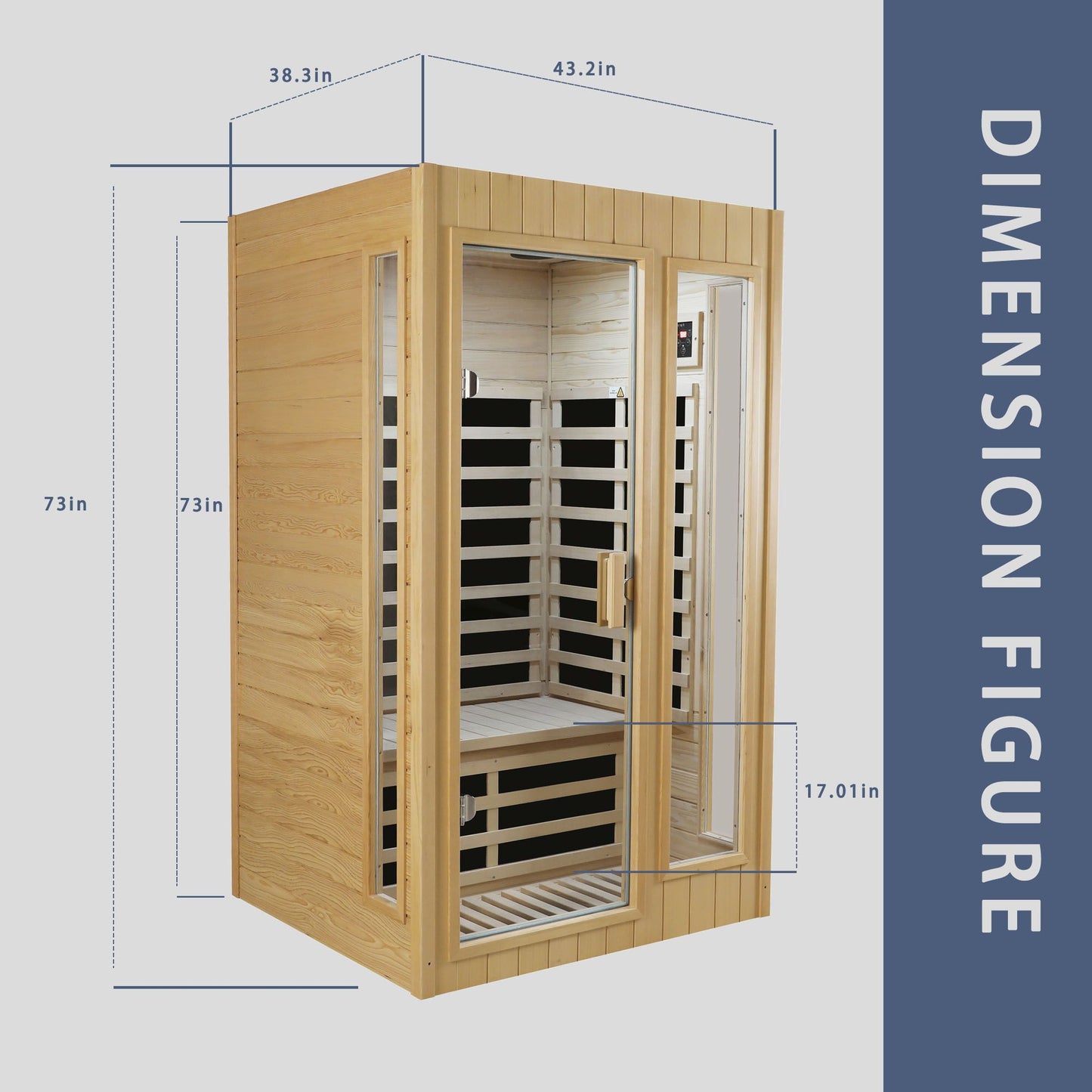 Hemlock Two-person far infrared roof embedded indoor sauna room