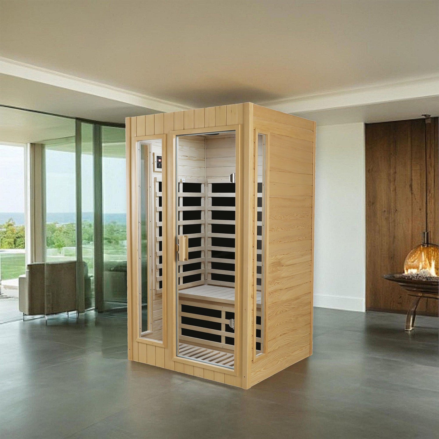 Hemlock Two-person far infrared roof embedded indoor sauna room