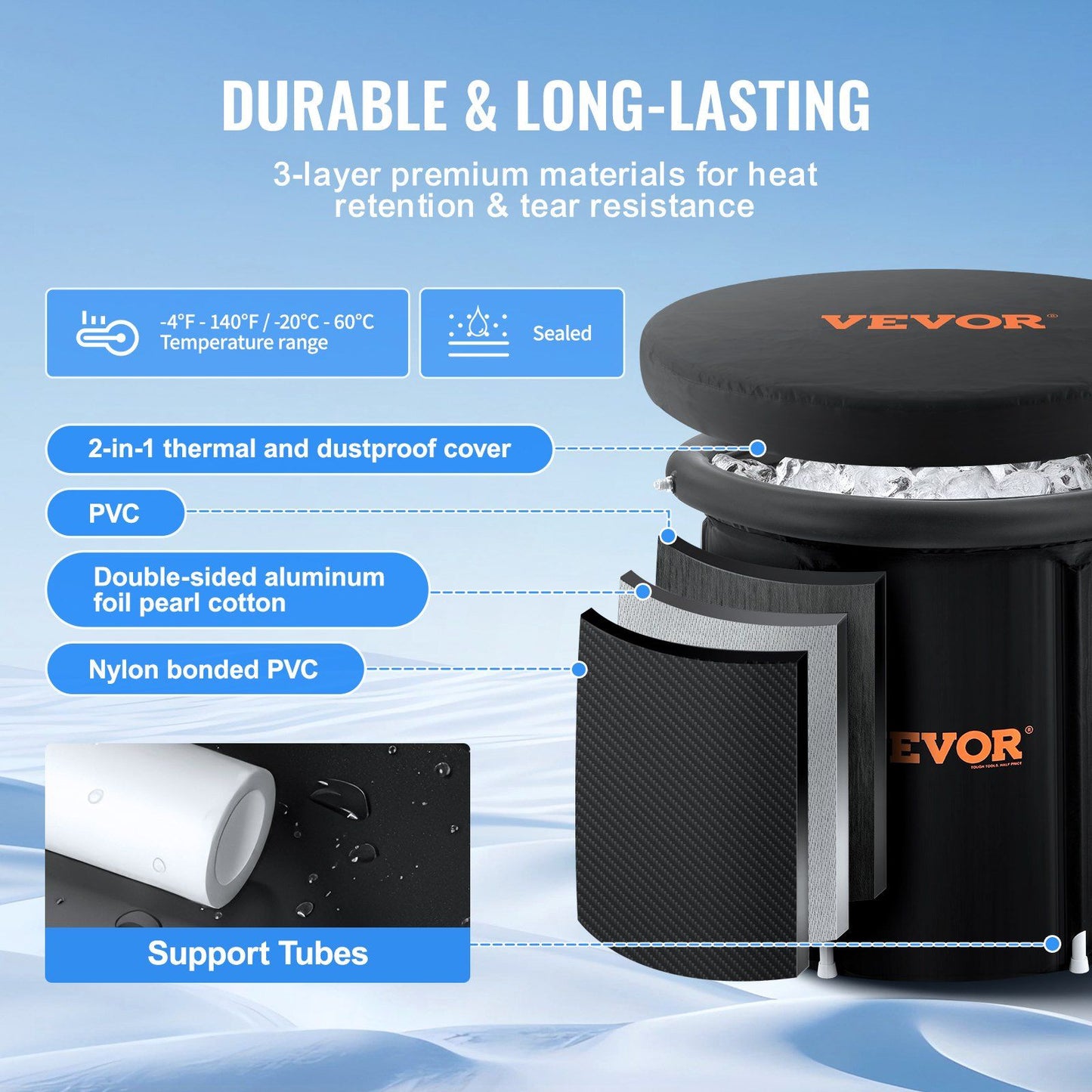 VEVOR Ice Bath Tub for Cold Water Therapy