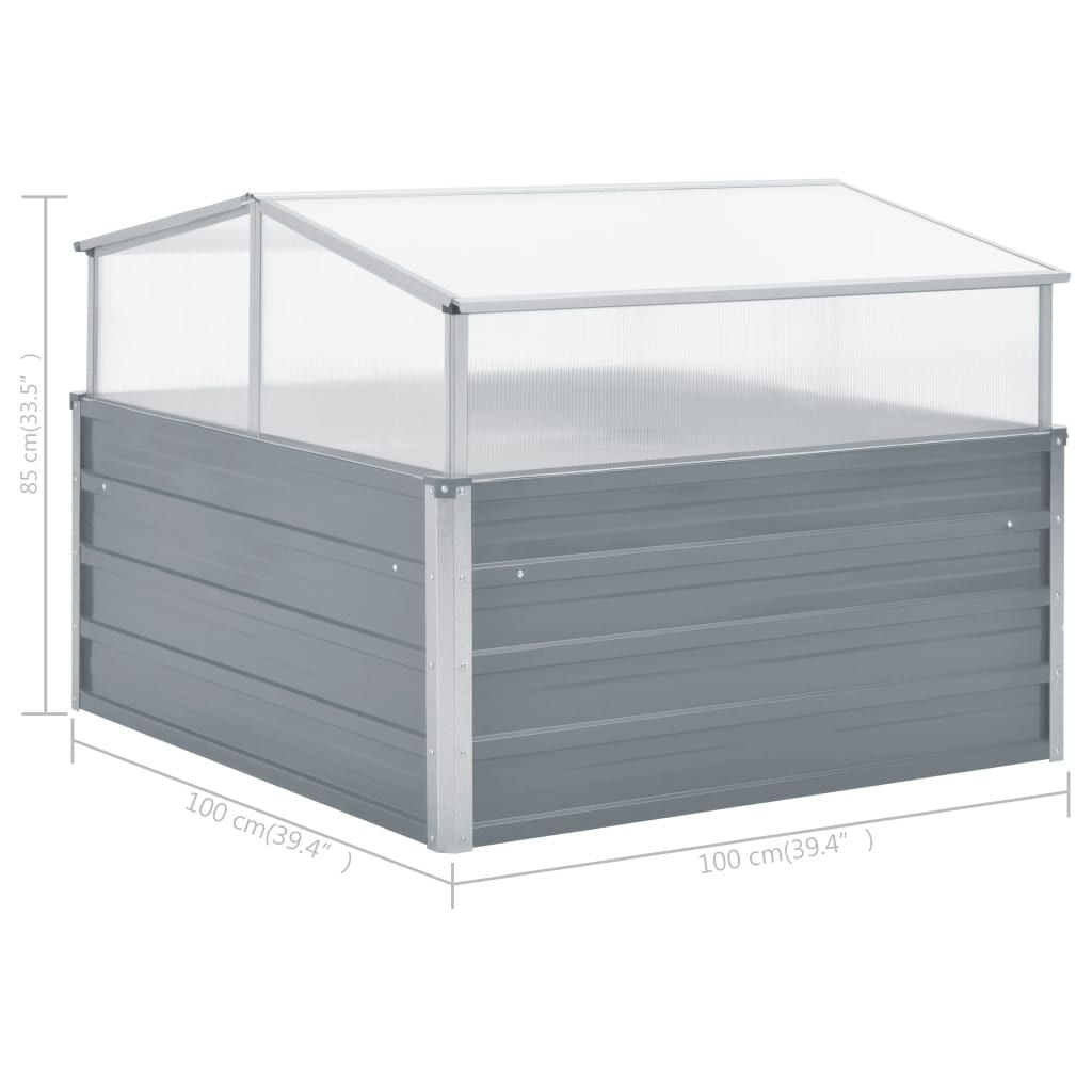 Greenhouse 39.4"x39.4"x33.5" Galvanized Steel Gray