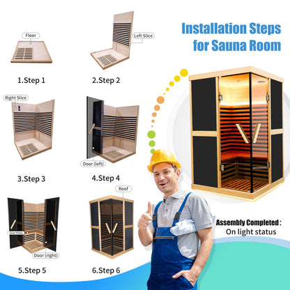 Double person V-shaped far infrared sauna room