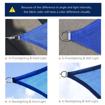 Outsunny 24' x 24' Sun Shade Sail Canopy, UV Block, Blue