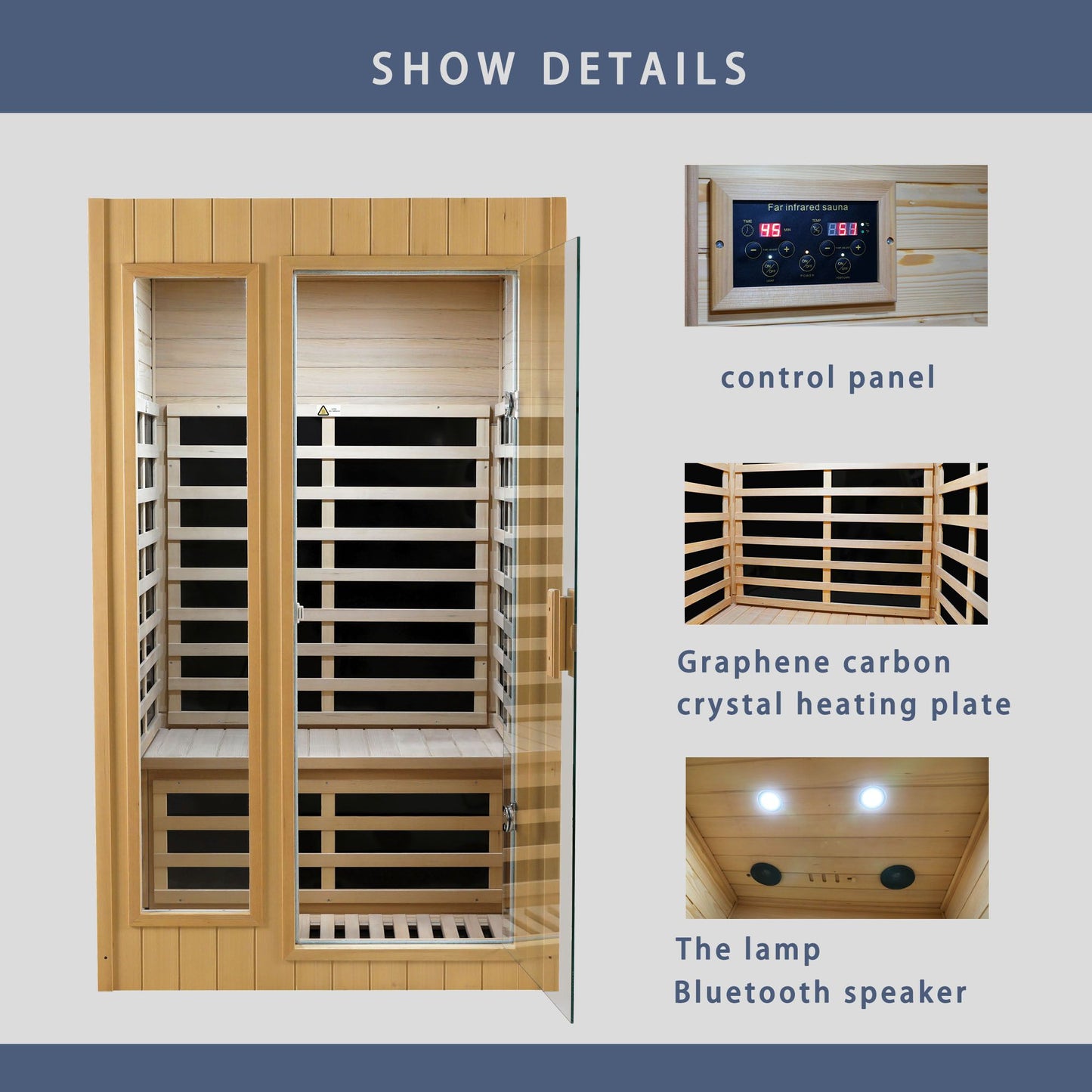 Hemlock Two-person far infrared roof embedded indoor sauna room