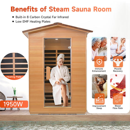 Double Abies Wood Outdoor Sauna Room