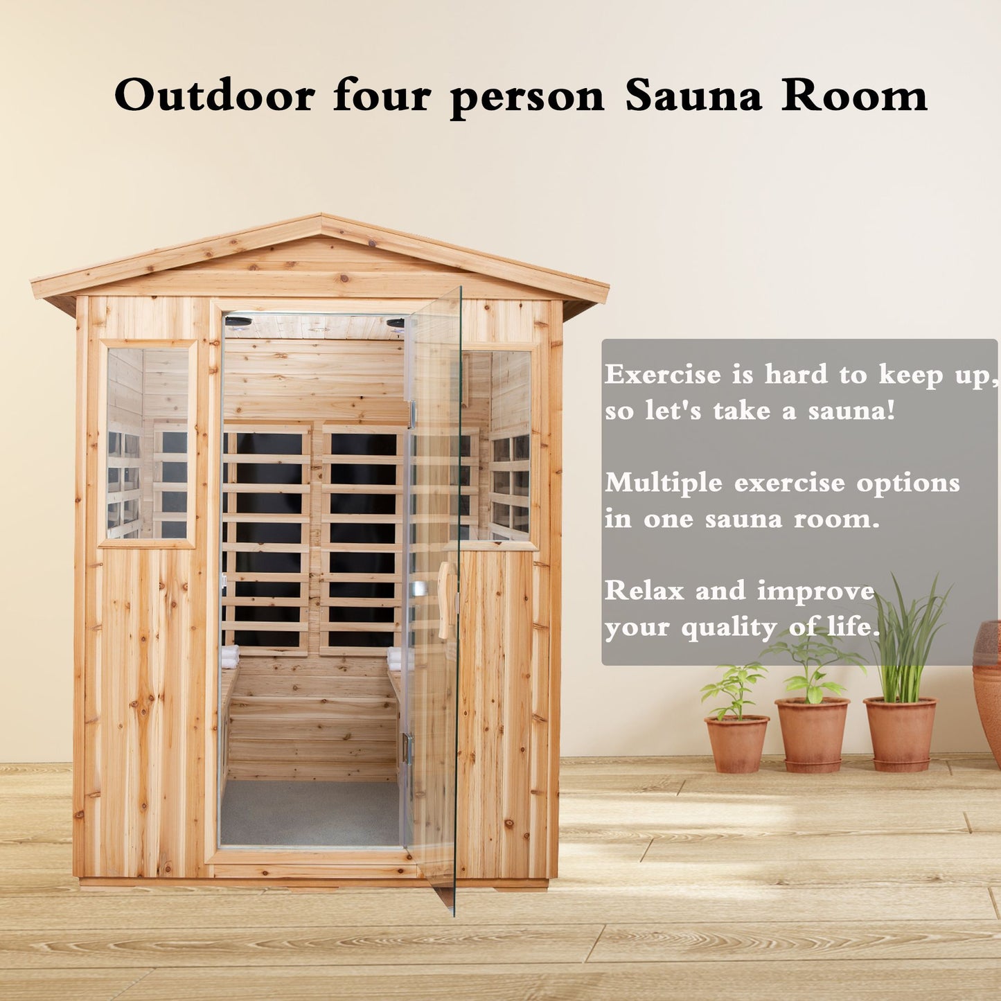 Four person Infrared Outdoor Sauna Room