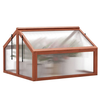 Double Box Garden Wooden Greenhouse