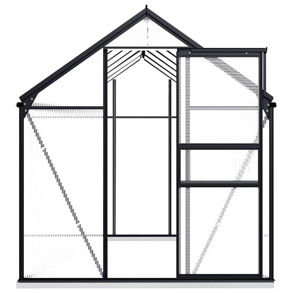 Greenhouse with Base Frame Anthracite Aluminum 75.7 ft²