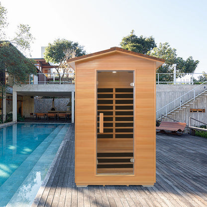 Double Abies Wood Outdoor Sauna Room