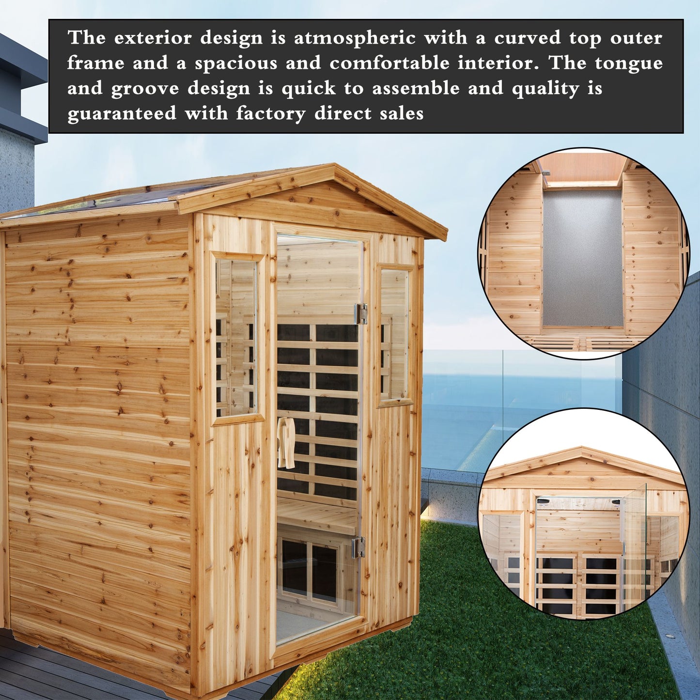 Four person Infrared Outdoor Sauna Room