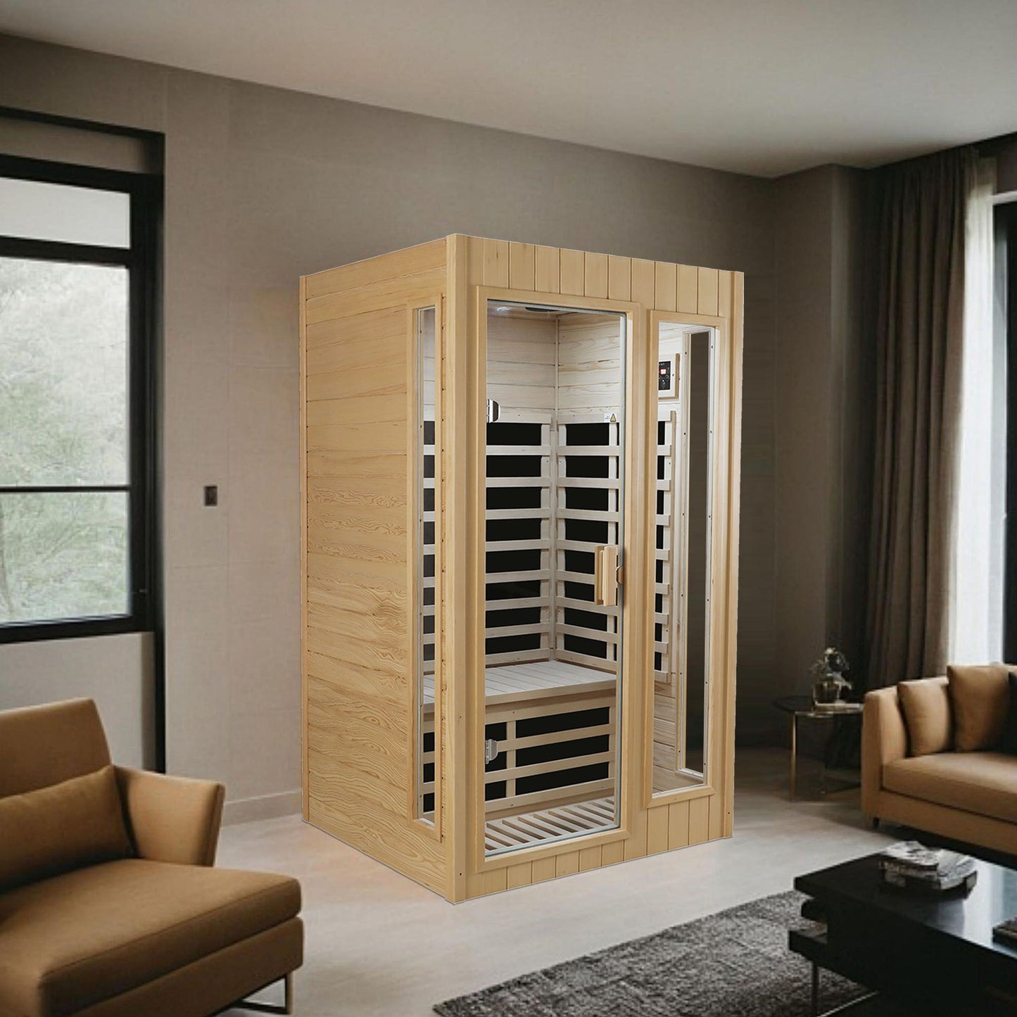 Hemlock Two-person far infrared roof embedded indoor sauna room