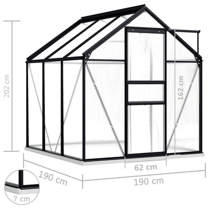 Greenhouse with Base Frame Anthracite Aluminum 38.9 ft²