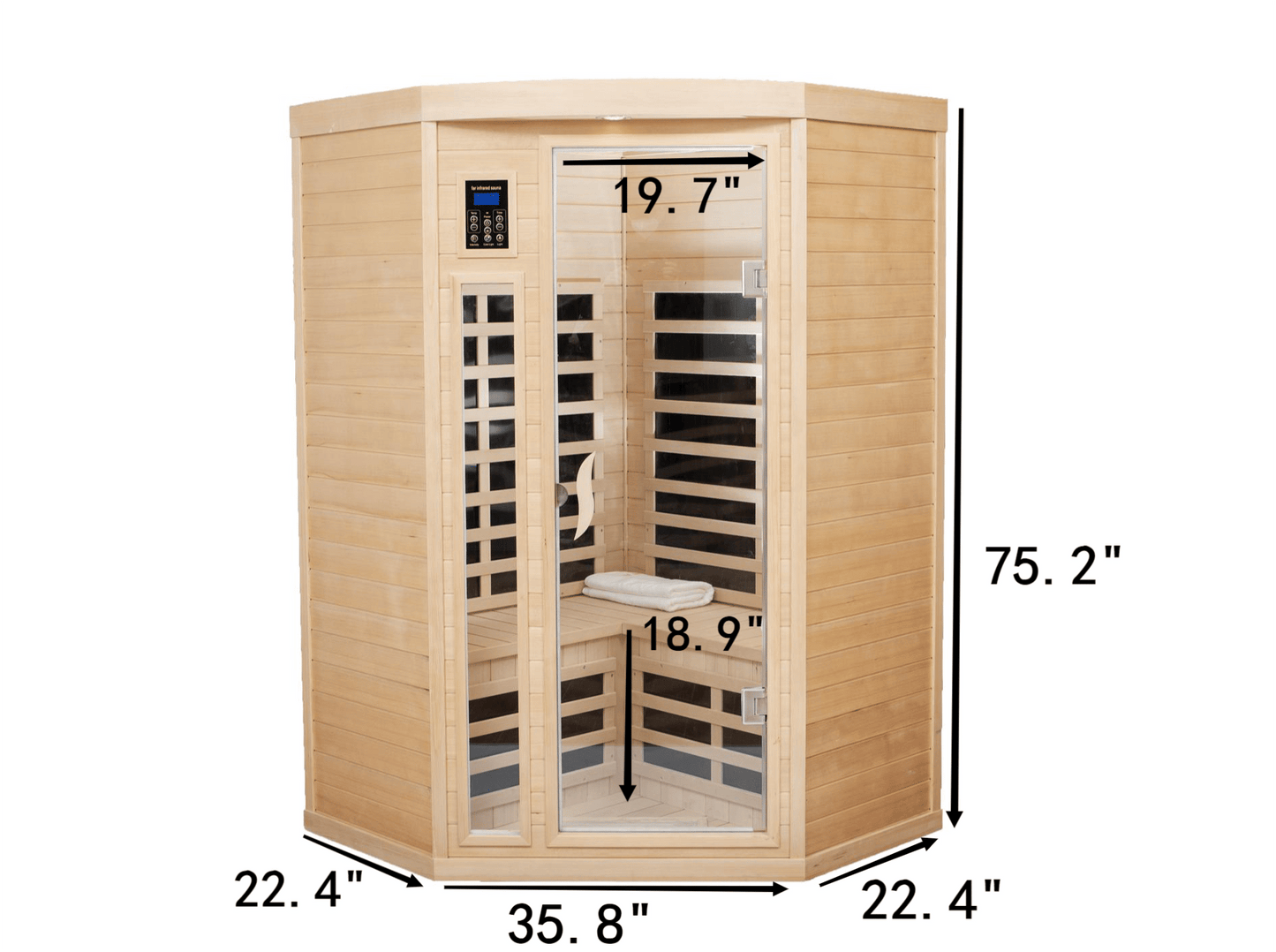 Two persons Hemlock Far Infrared Corner Indoor Sauna