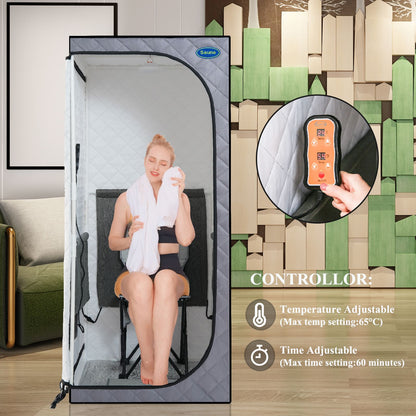 Portable Full Size Grey Infrared Sauna Tent