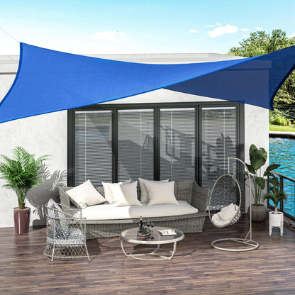 Outsunny 24' x 24' Sun Shade Sail Canopy, UV Block, Blue