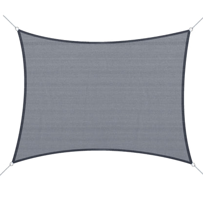 Outsunny 13' x 20' Rectangle Sun Shade Sail Canopy with D-Rings and Rope Included - Gray